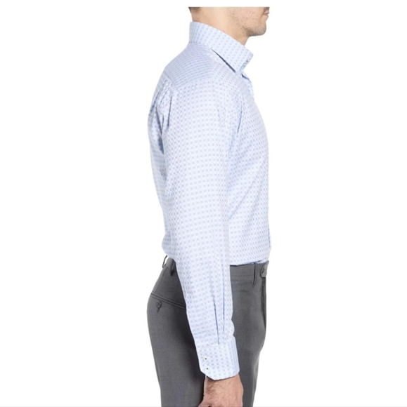 English Laundry NWT 100% COTTON Blue & White Long Sleeve Button-Up Dress Shirt - Picture 3 of 8